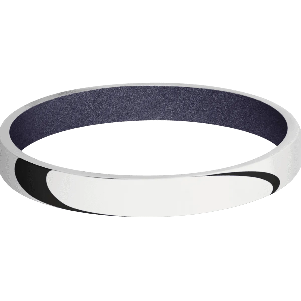 14K White Gold with Polish Finish and Crushed Orchid