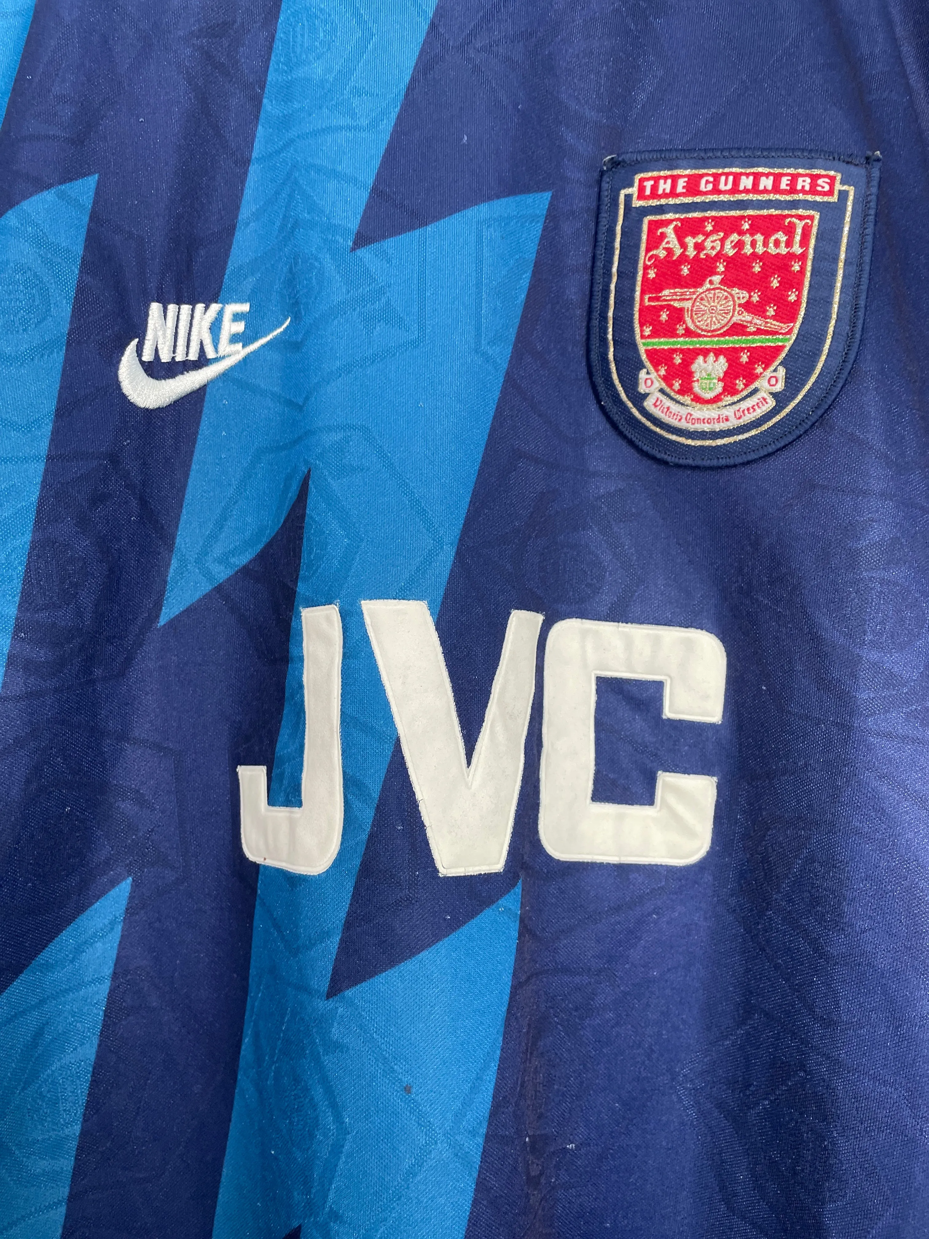 1995/96 ARSENAL BERGKAMP #10 AWAY SHIRT (XL) NIKE