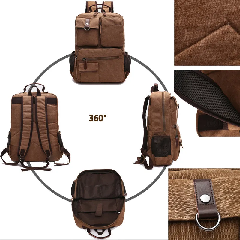 19inch Large Canvas Laptop Backpack