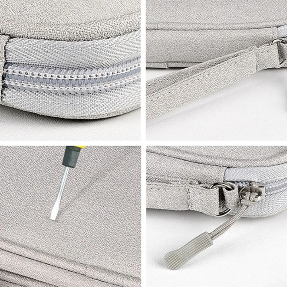 (19x11x3.5cm) Universal fabric bag travel organizer for smartphones / charging cable with zipper (size S) - Dark blue