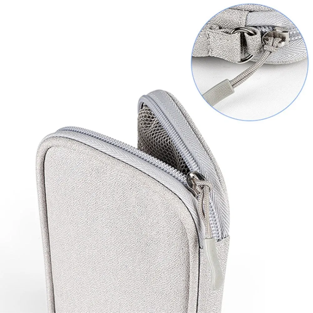 (19x11x3.5cm) Universal fabric bag travel organizer for smartphones / charging cable with zipper (size S) - Dark blue
