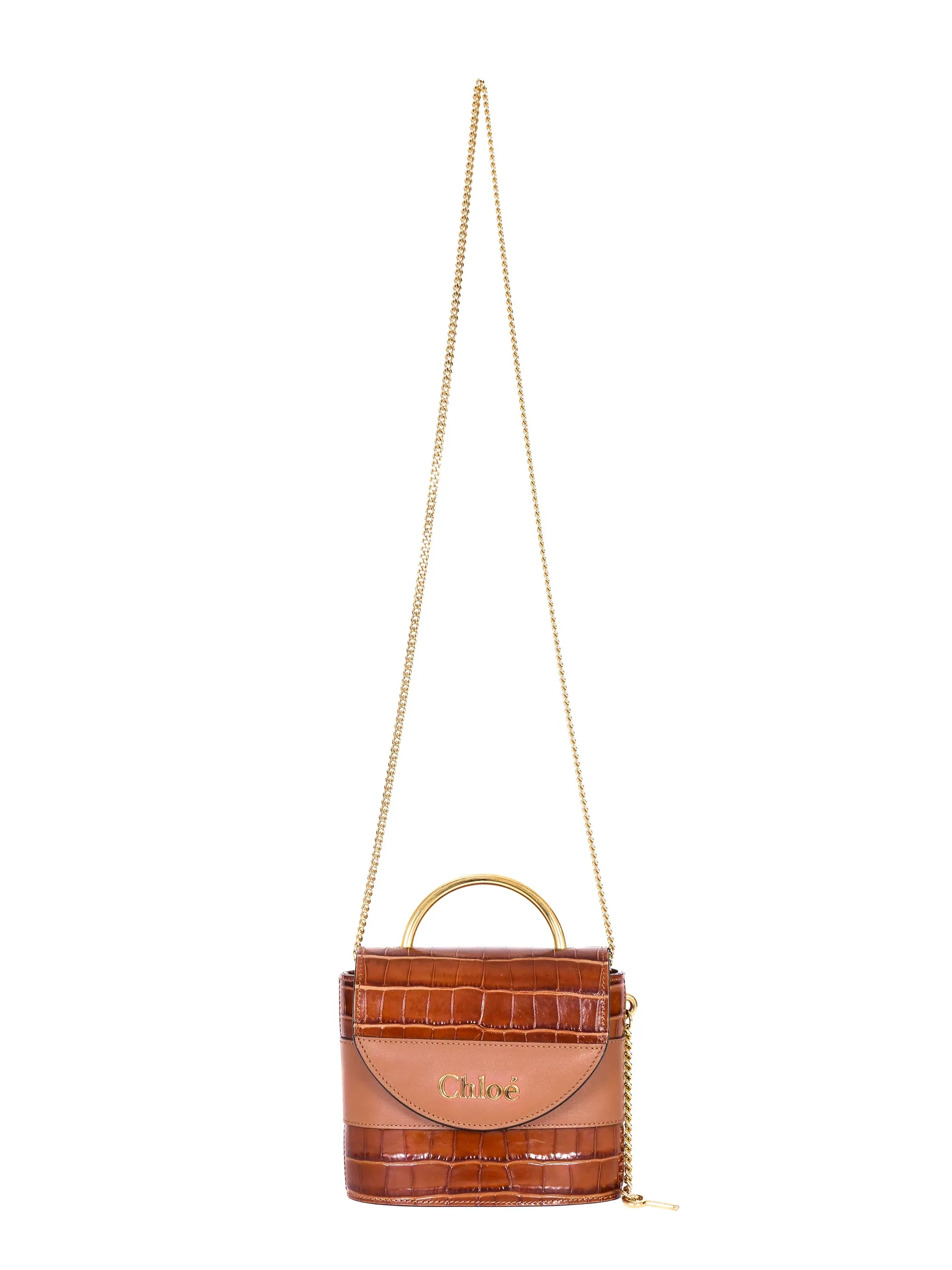 2020 Chloe Aby Lock Leather Handbag