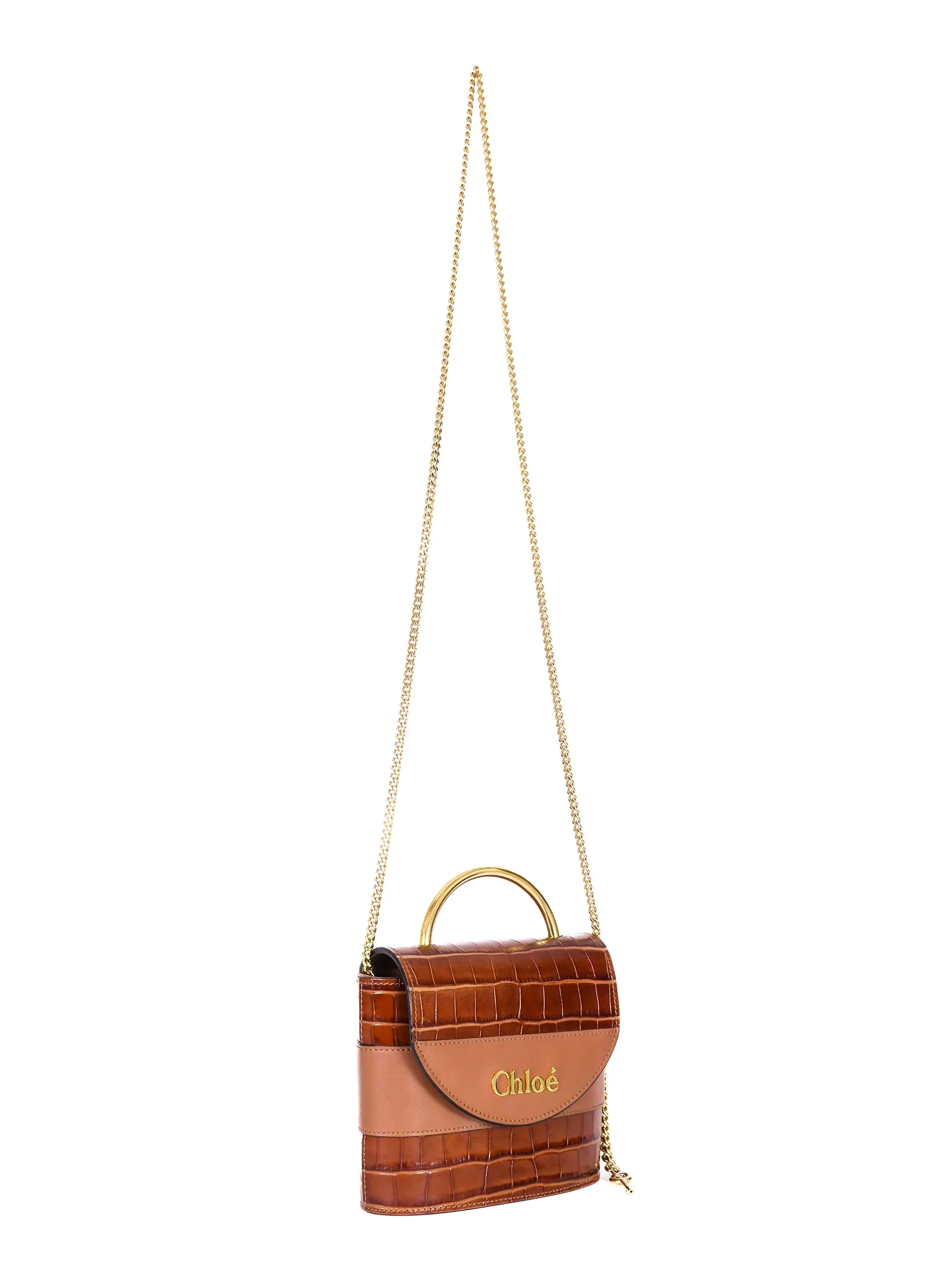 2020 Chloe Aby Lock Leather Handbag