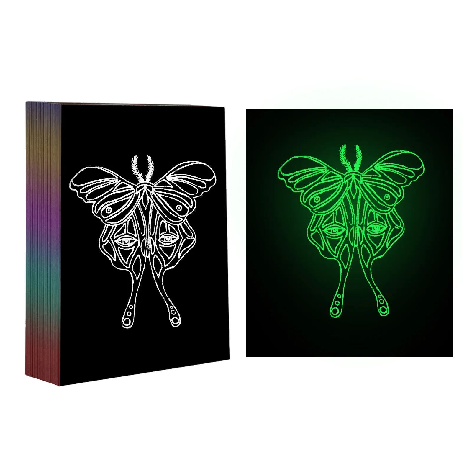 50 Sheets A4 Luminous Scratch Paper Fluorescent Scratch Arts Painting Paper Crafts Gifts
