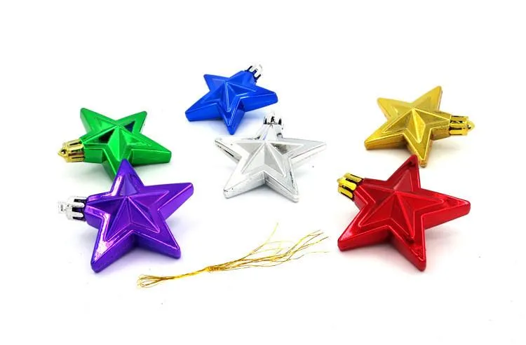 6Pcs  Christmas Star Gift Home Party Pendant Decoration Ornaments