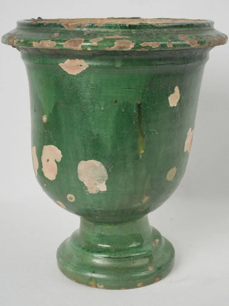 Antique Castelnaudary Green Glazed Planter 15"