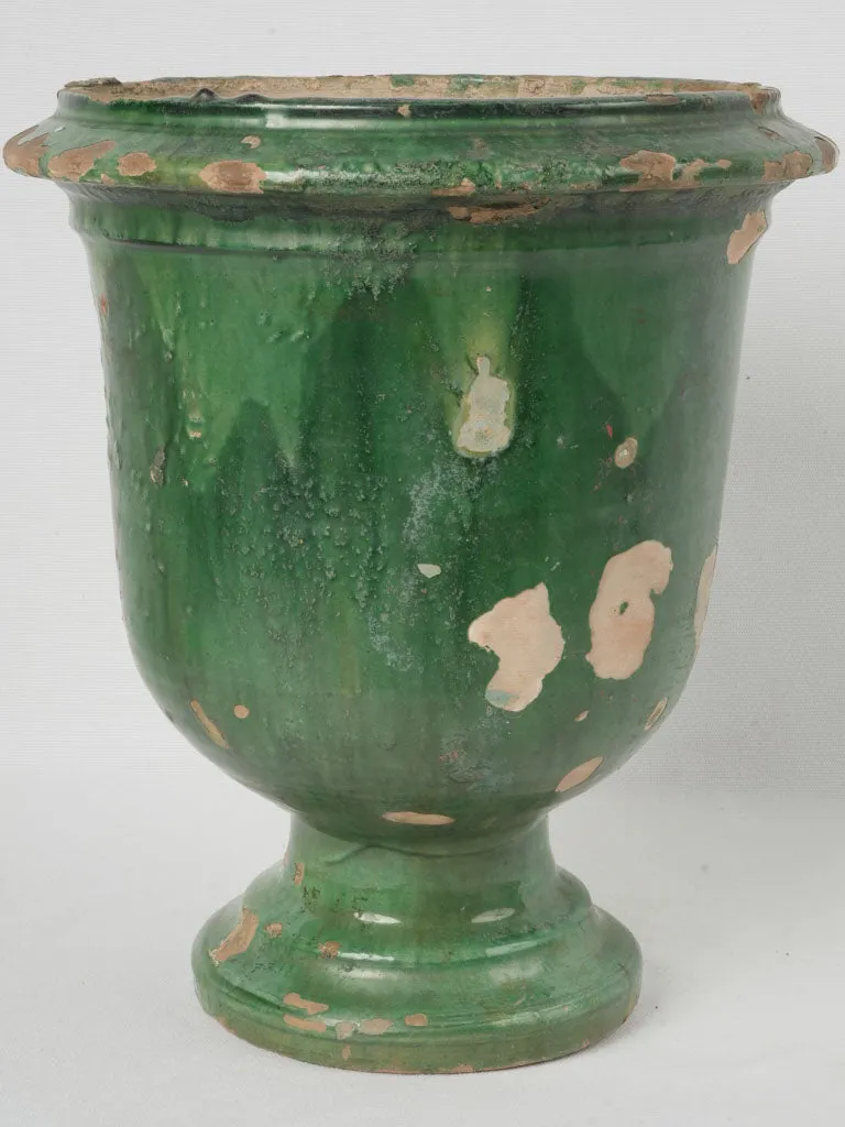 Antique Castelnaudary Green Glazed Planter 15"