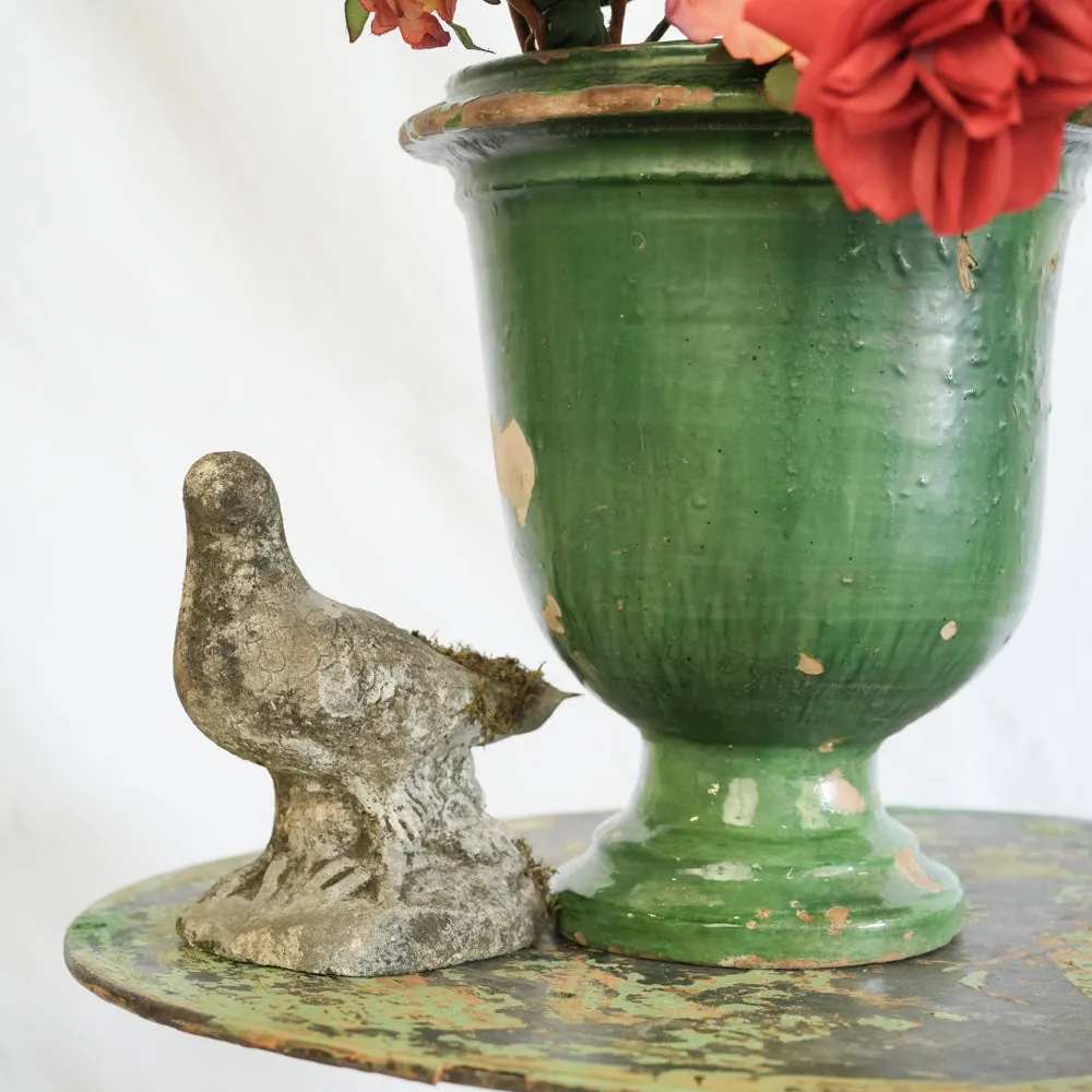 Antique Castelnaudary Green Glazed Planter 15"