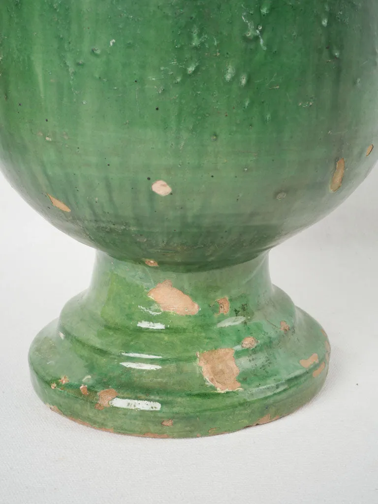 Antique Castelnaudary Green Glazed Planter 15"