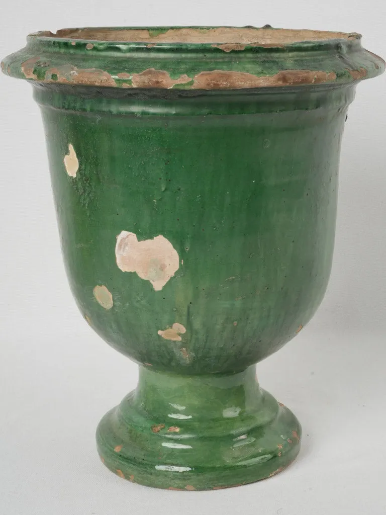 Antique Castelnaudary Green Glazed Planter 15"