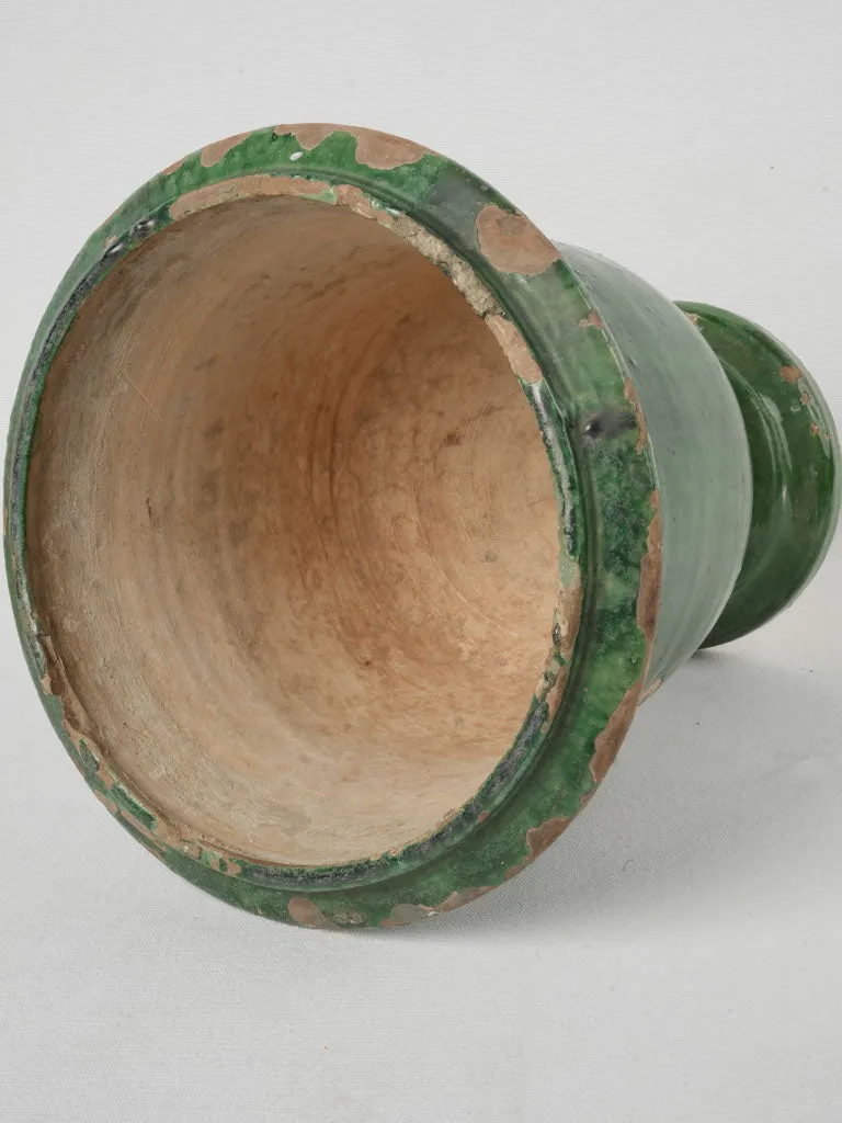 Antique Castelnaudary Green Glazed Planter 15"