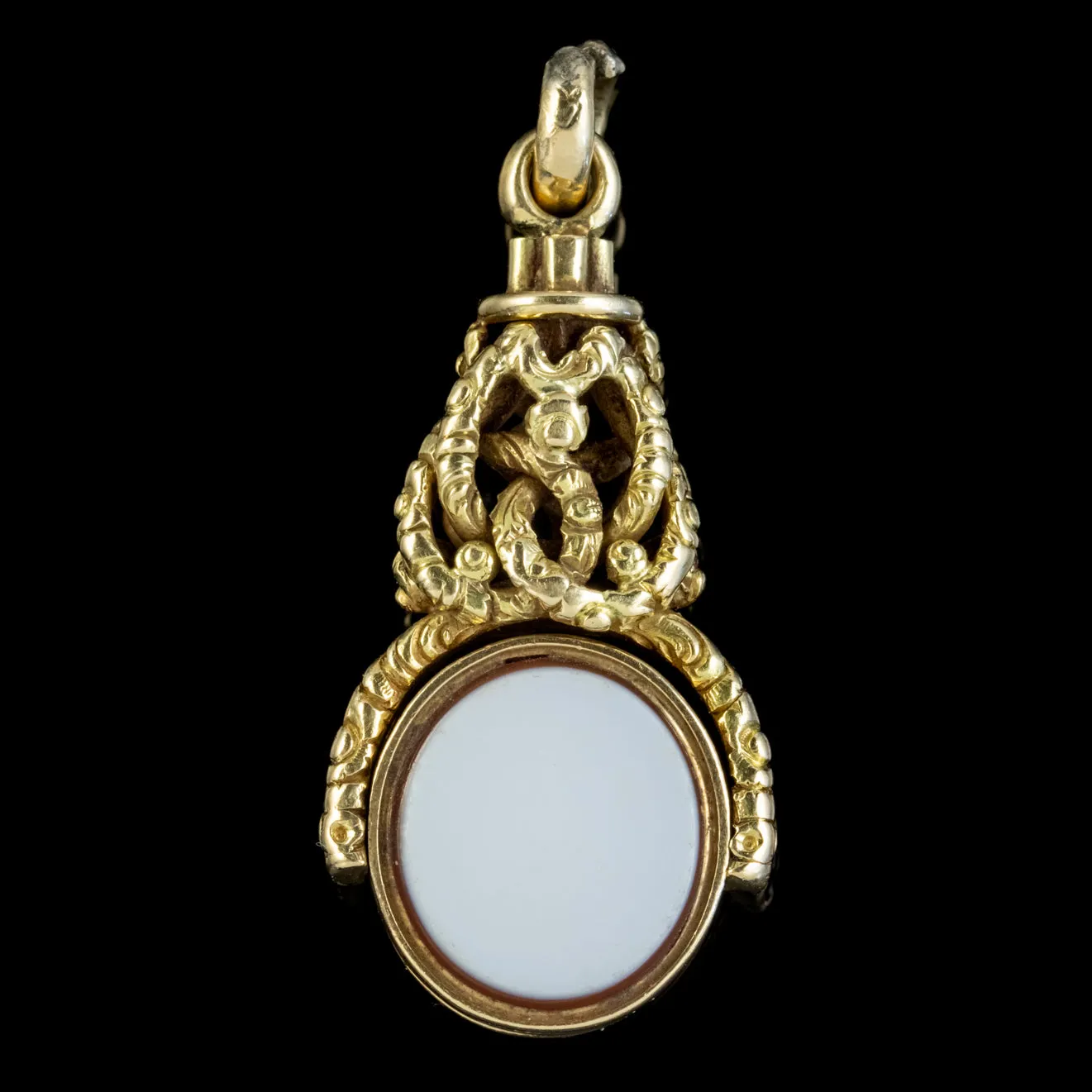 Antique Victorian Agate Fob Seal Pendant 18Ct Gold Circa 1870