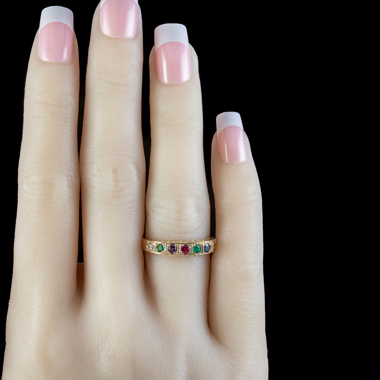 Antique Victorian Dearest Gemstone Acronym Ring