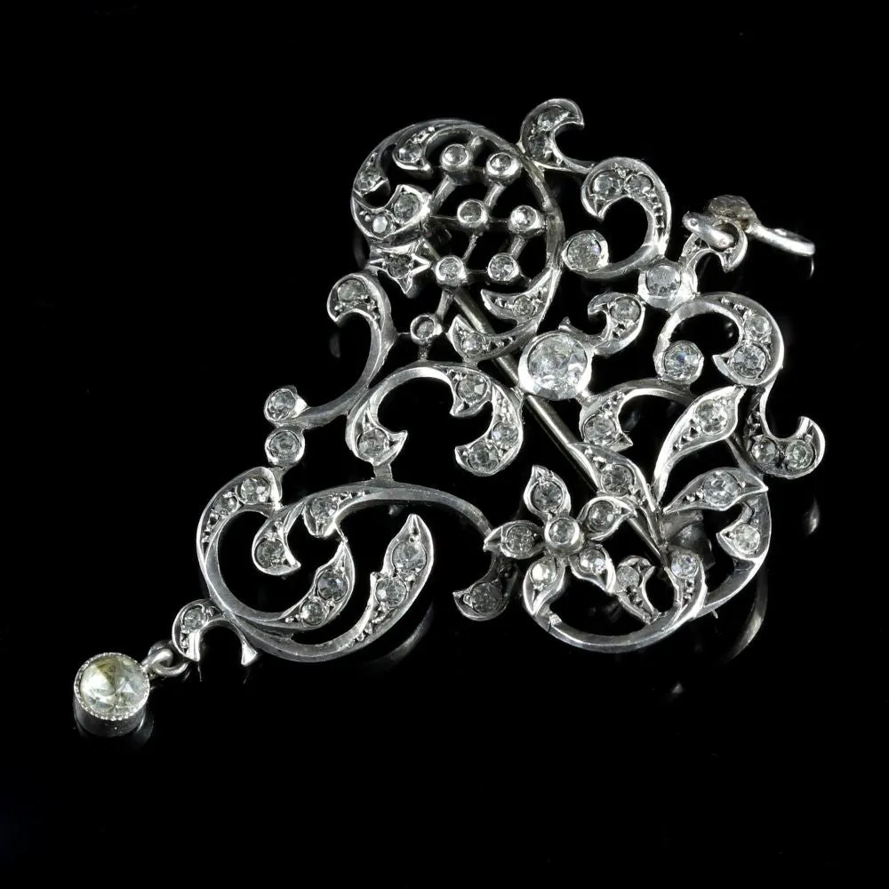 Antique Victorian Paste Pendant Brooch Circa 1880