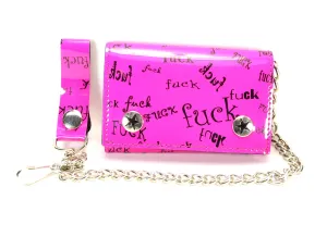 AssortedTri Fold Wallet With White 'F' Word Print