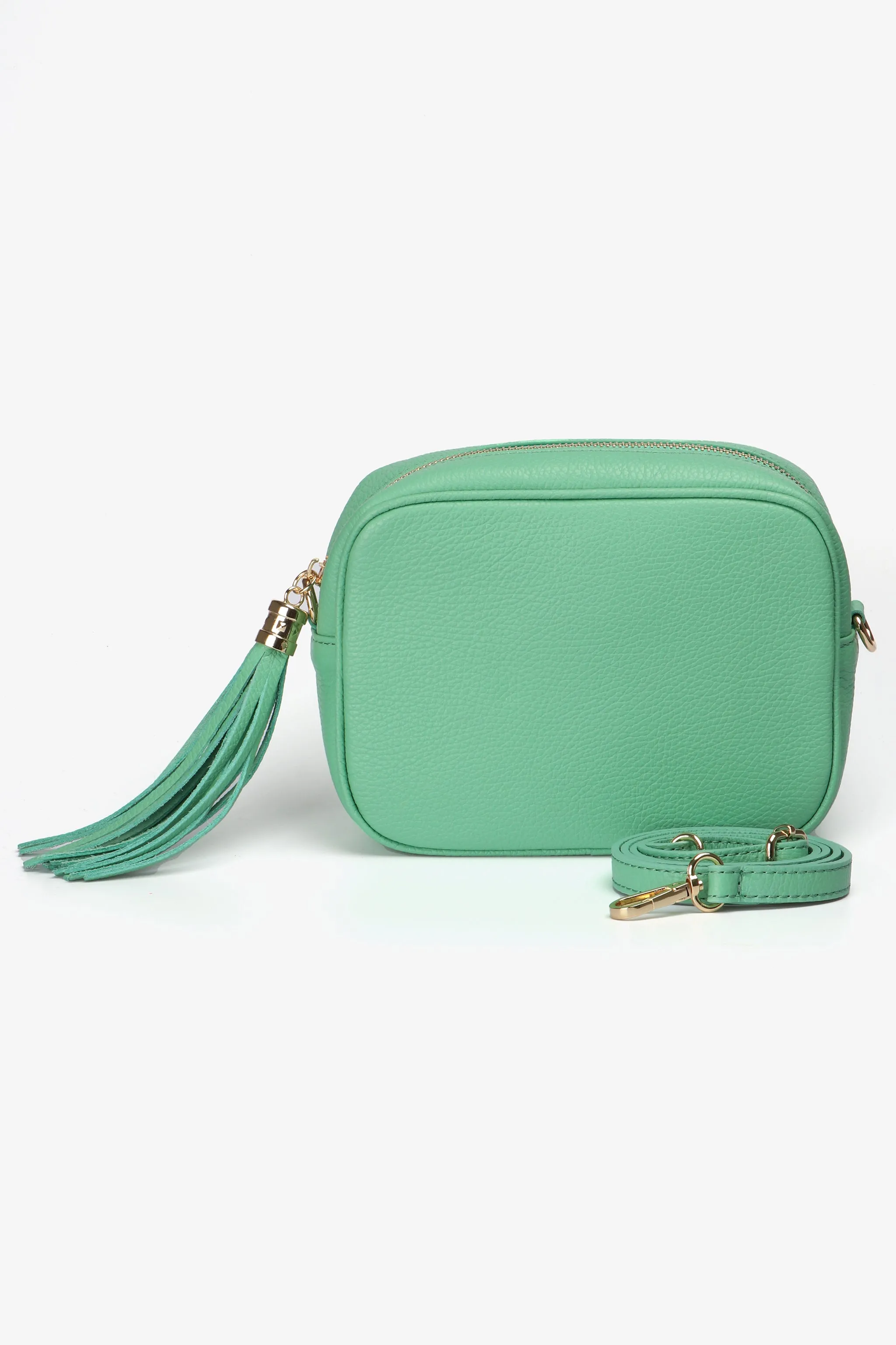 Beau - Italian Leather Crossbody Bag - Green, Pebbled