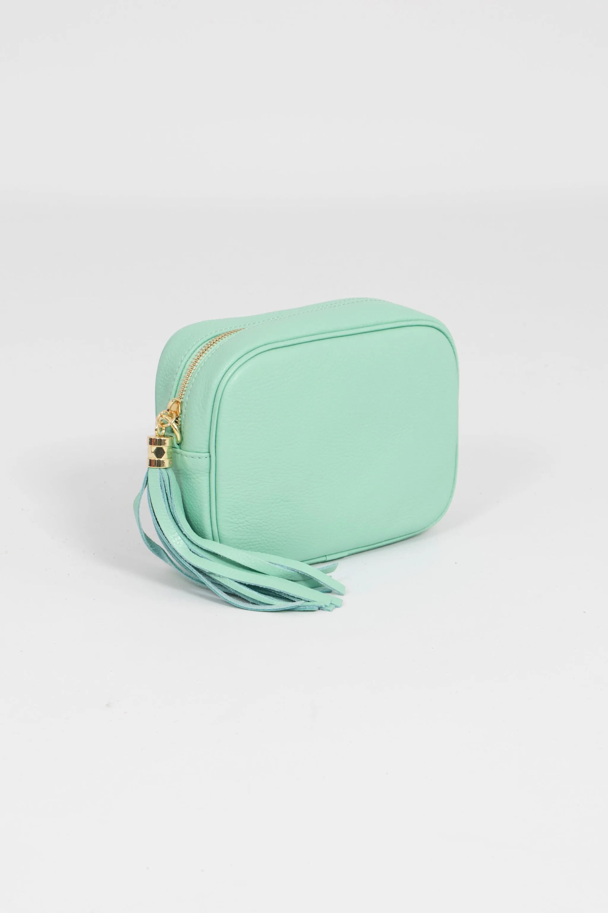 Beau - Italian Leather Crossbody Bag - Green, Pebbled