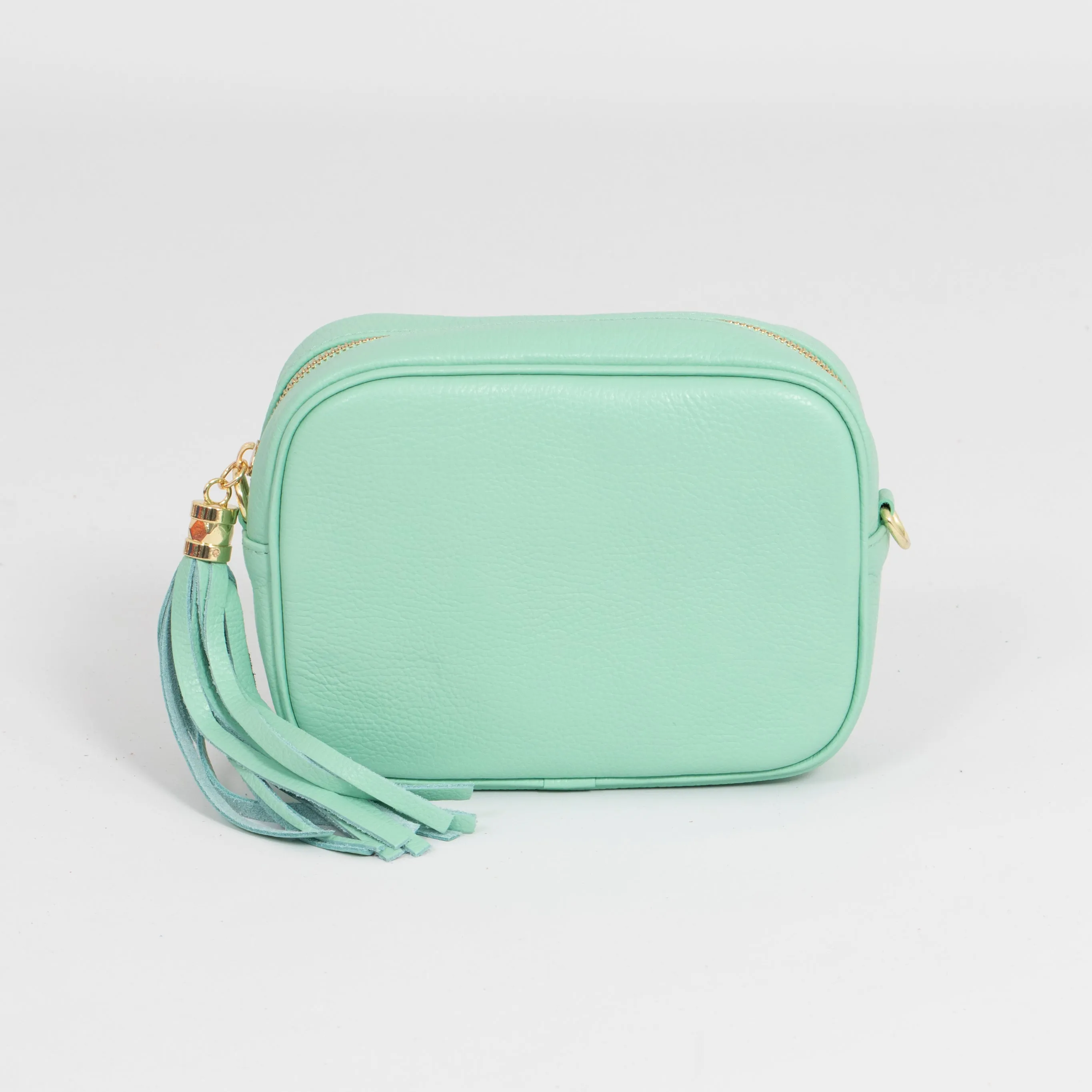 Beau - Italian Leather Crossbody Bag - Green, Pebbled