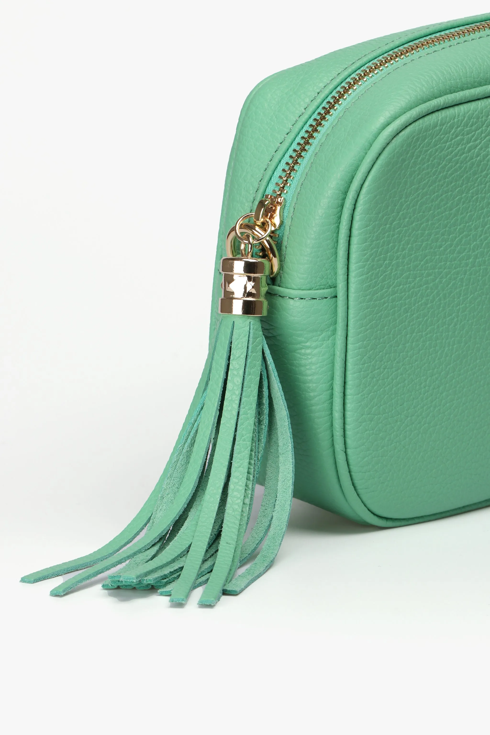 Beau - Italian Leather Crossbody Bag - Green, Pebbled