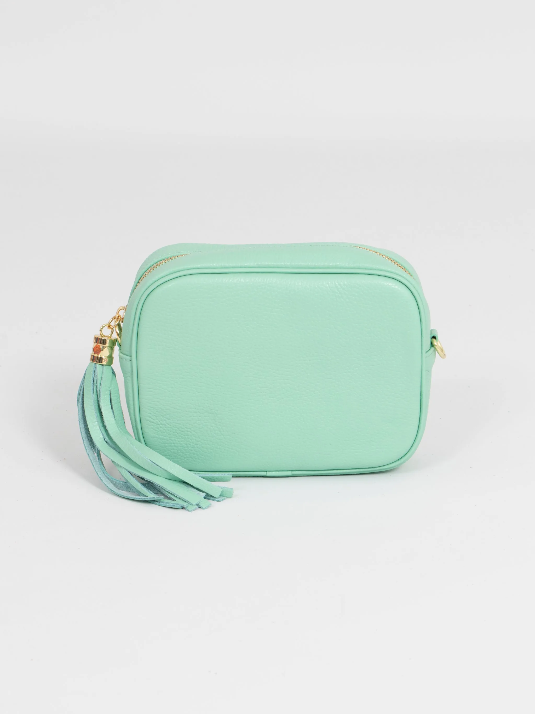 Beau - Italian Leather Crossbody Bag - Green, Pebbled