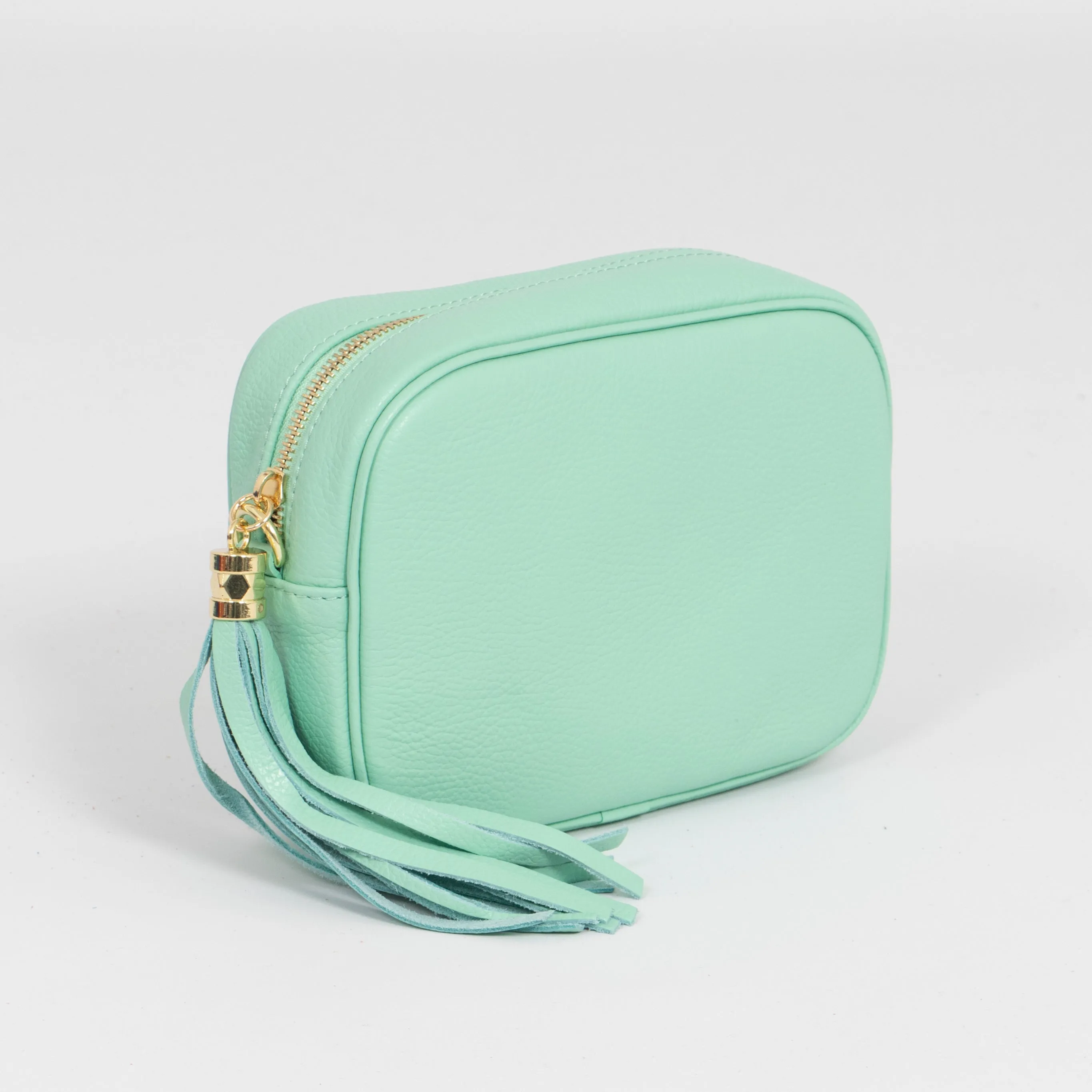 Beau - Italian Leather Crossbody Bag - Green, Pebbled