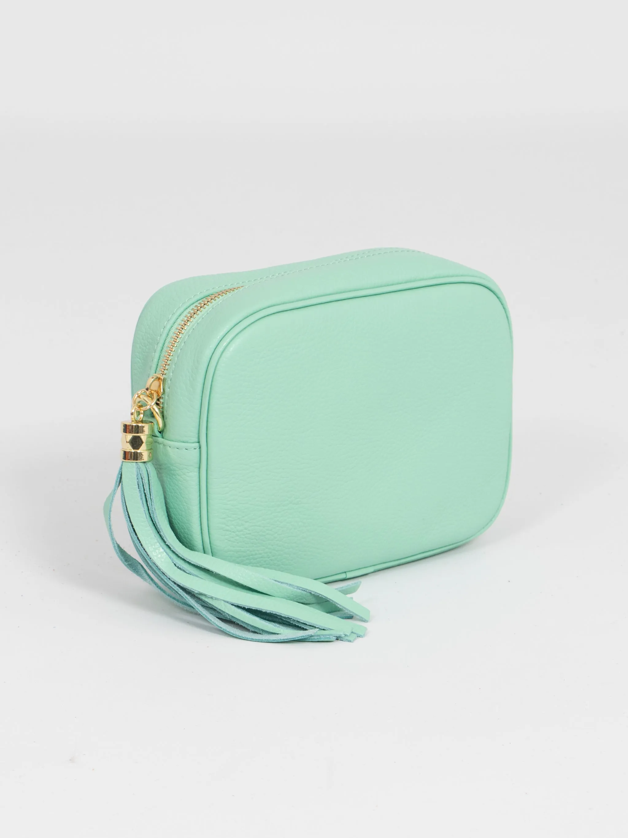 Beau - Italian Leather Crossbody Bag - Green, Pebbled