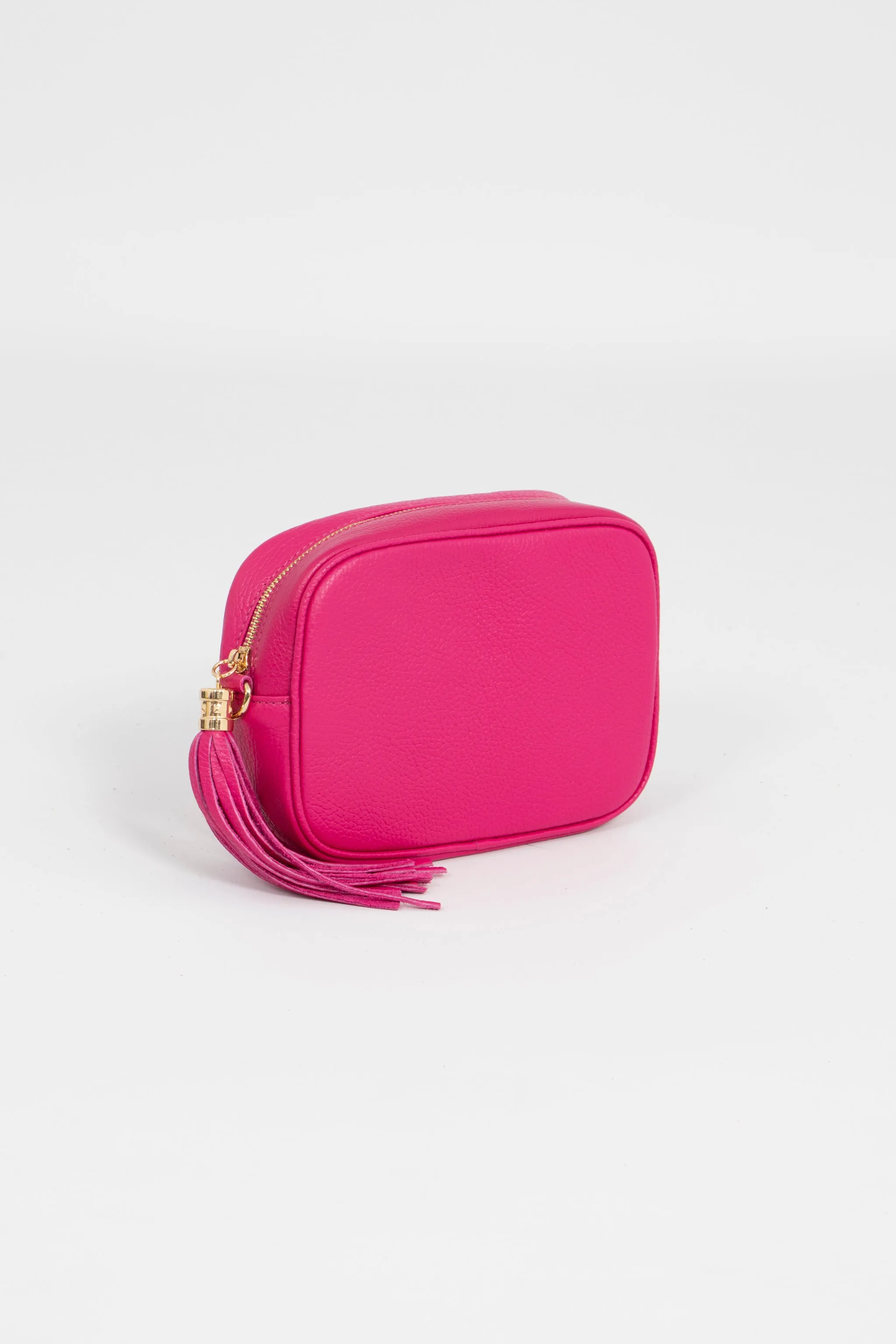 Beau - Italian Leather Crossbody Bag - Raspberry, Pebbled
