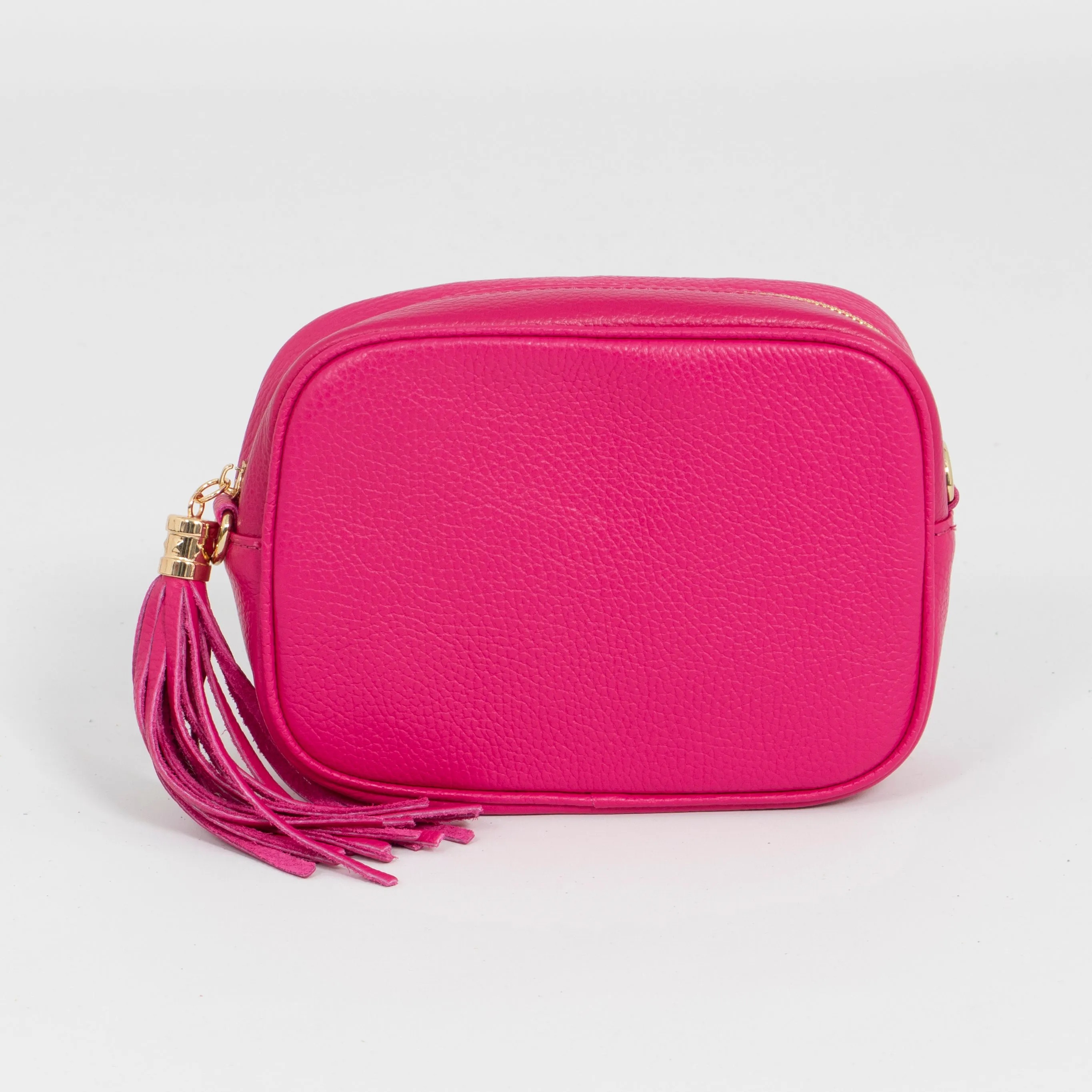 Beau - Italian Leather Crossbody Bag - Raspberry, Pebbled