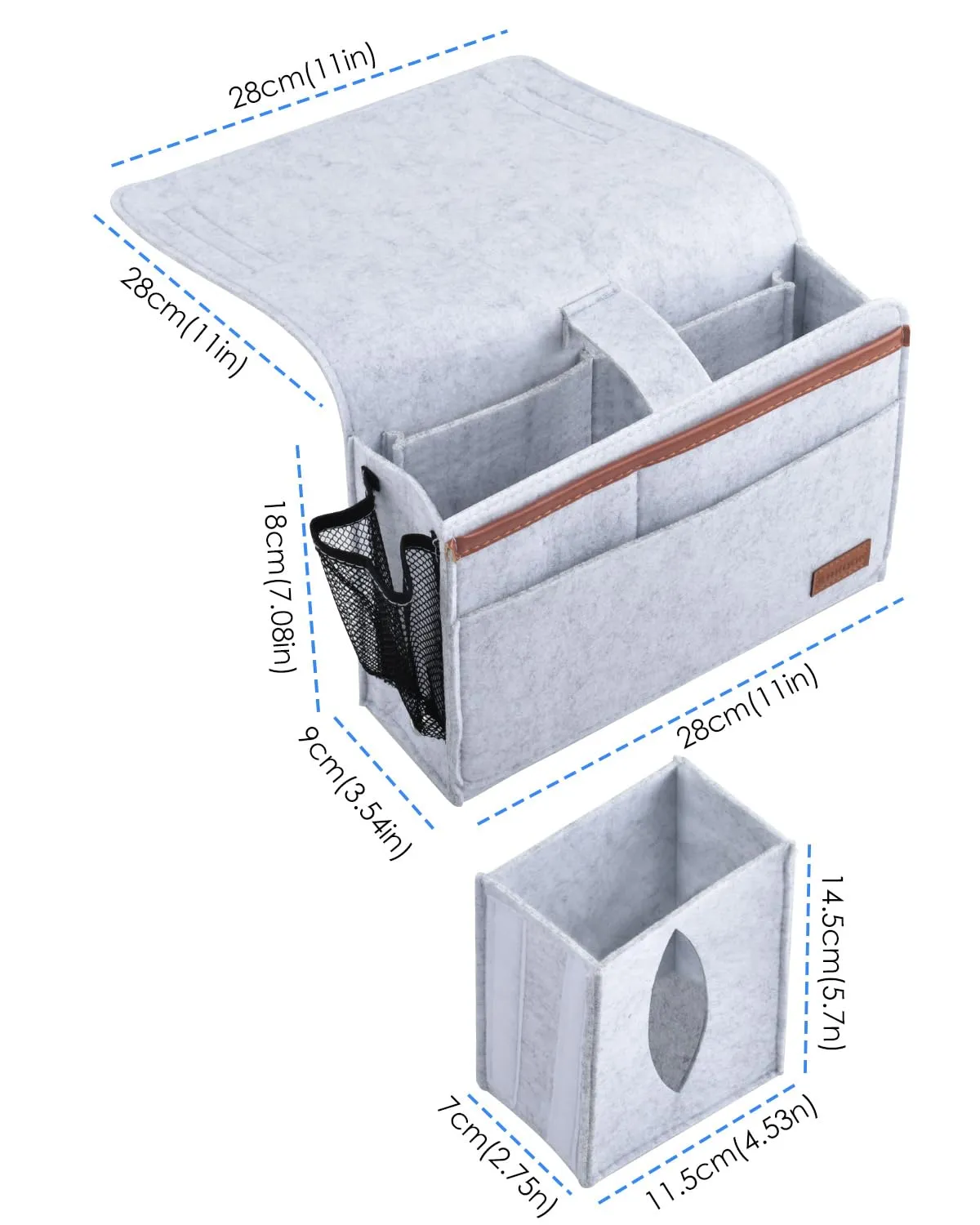 Bed Bag Bed Organizer Hook-in, Bed Bag Hook-in Thick Felt Non-slip With Buckle