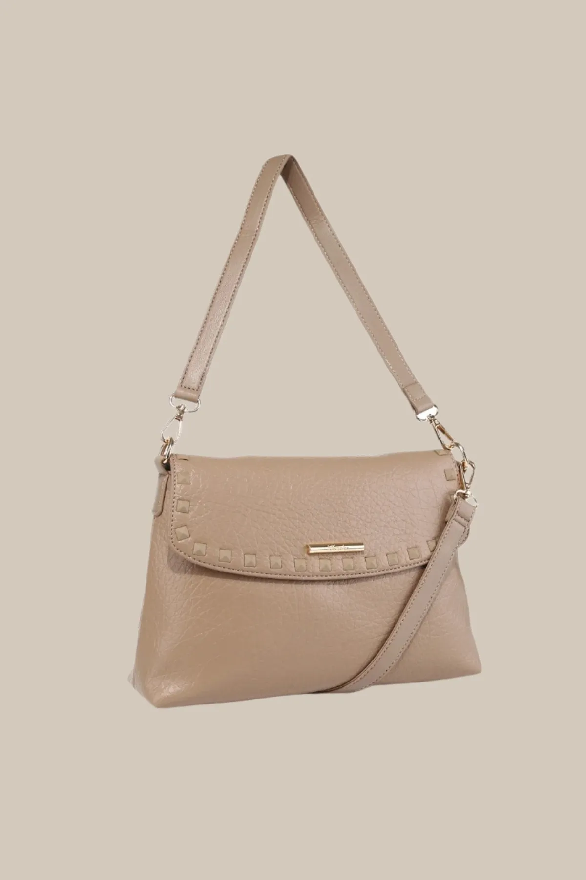 Beige Wren Flap Over Crossbody Bag