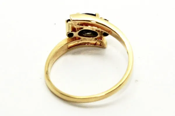 Blue Sapphire And Diamond Jali Ring Ad No.1125