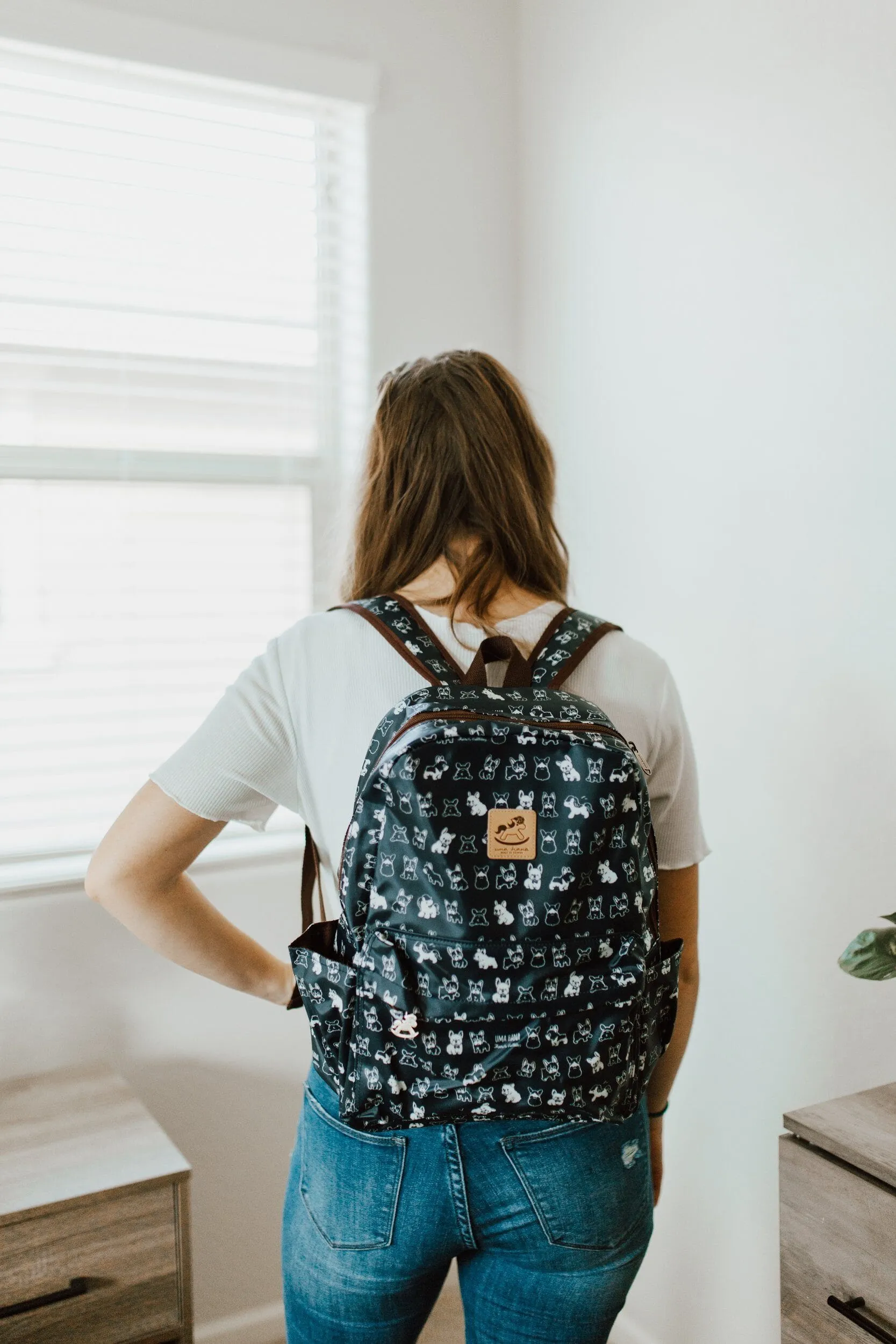 Blue Weekend Shiba Inu Large Backpack