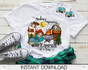 Camping PNG Sublimation Design Bundle for T-Shirts, Pillows, Mugs / Camper Earring Digital Download