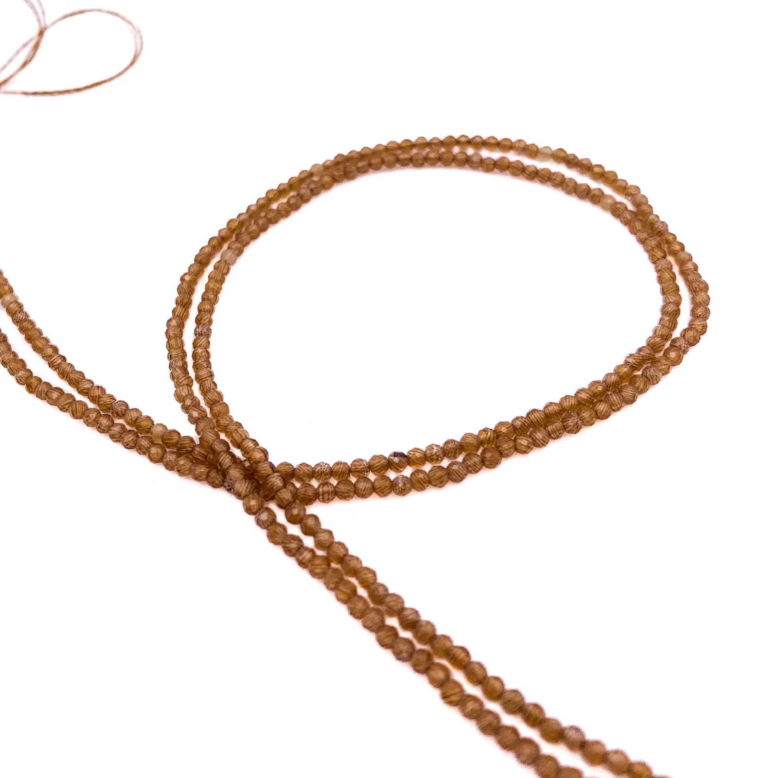 Chalcedony Whisky 2mm Faceted Rounds Bead Strand