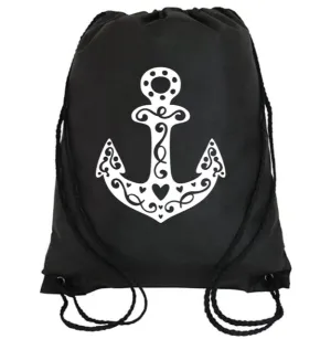 Cinch Bag: Anchor Hearts