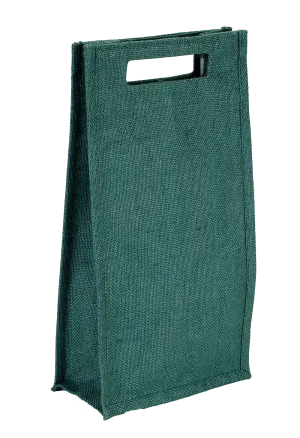 Coloured (Green) Jute Bottle Bag (39 x 21 x 10 cm)