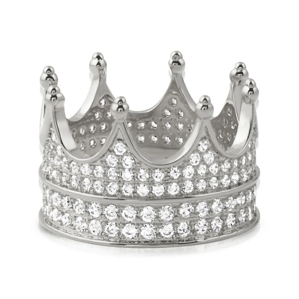 Crown of the Throne CZ Eternity Band Hip Hop Ring