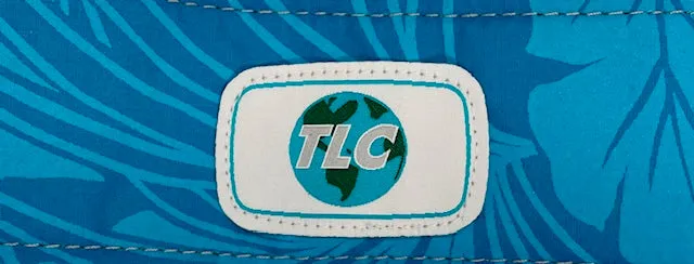 CST- Turquoise Hawaiian Print Clear Stadium Tote Bag