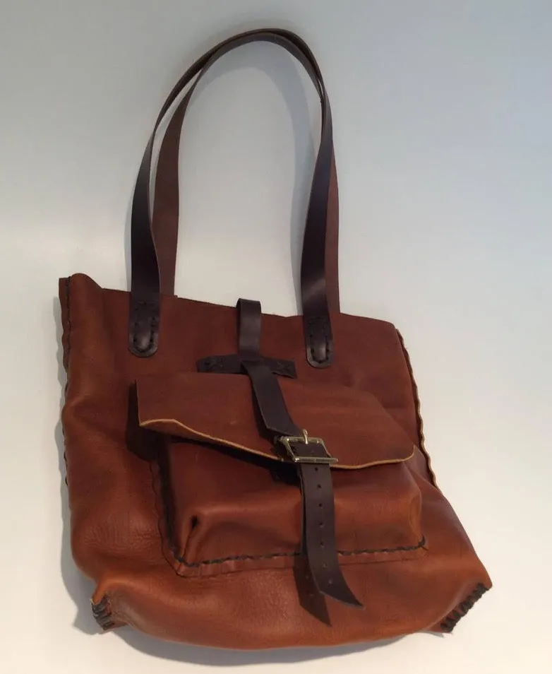 Custom Leather Tote Bag-Brown Leather Tote Bag For Women