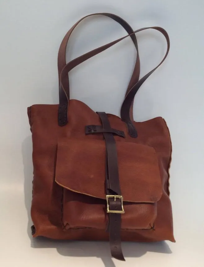 Custom Leather Tote Bag-Brown Leather Tote Bag For Women