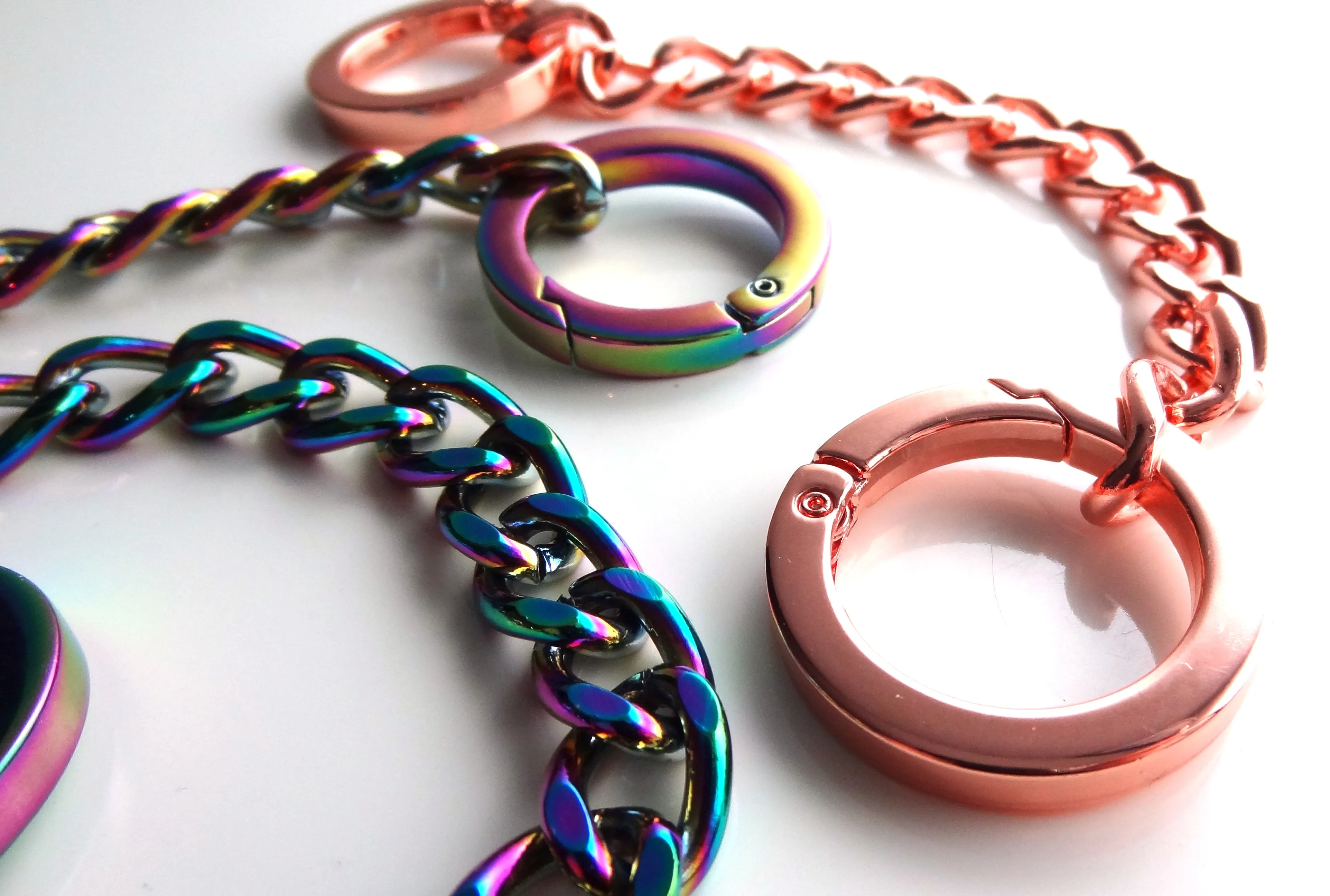 Custom Length Luxury Purse/Bag Chain with Ring Straps