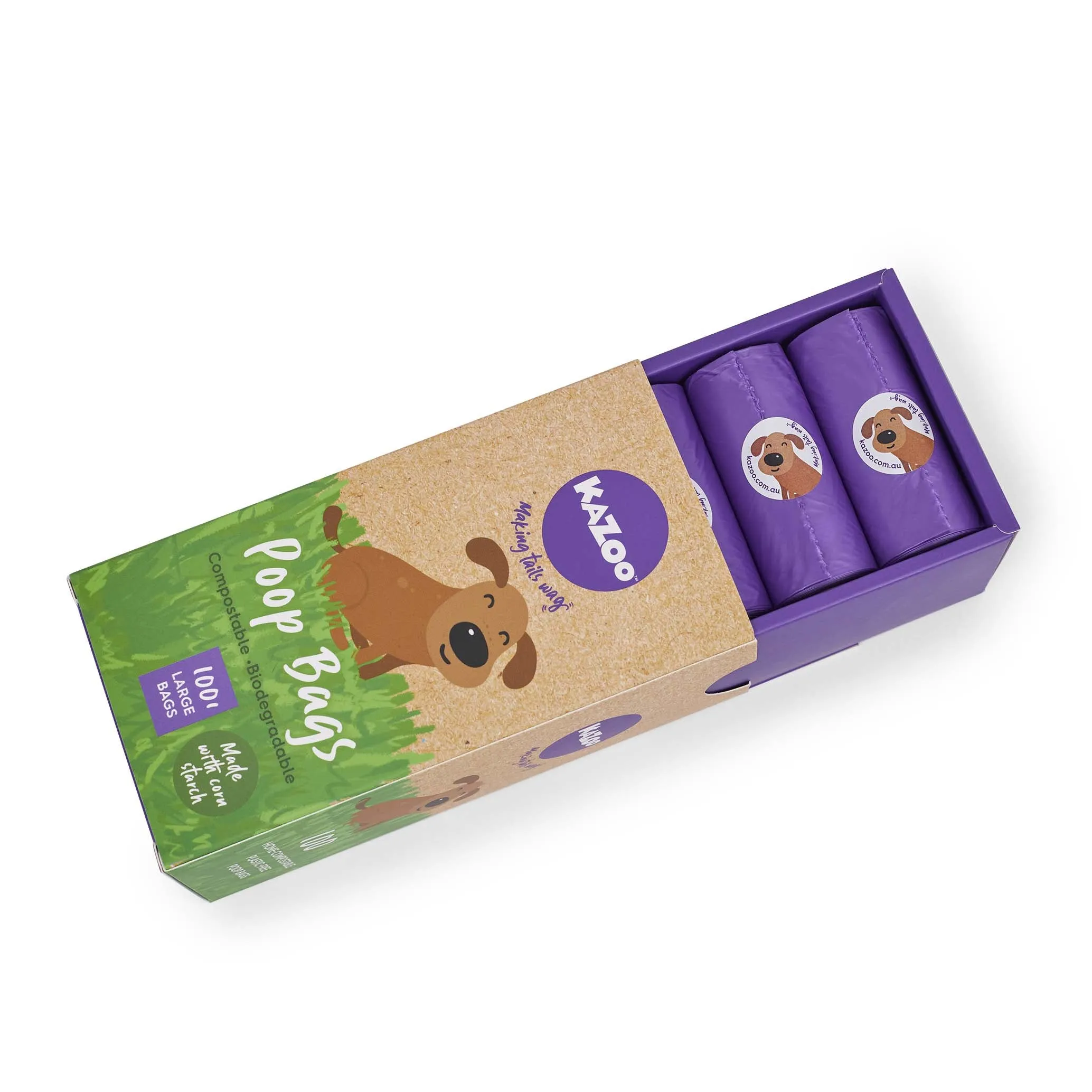Eco-Friendly Compostable Biodegradable Poop Bags - 100pk