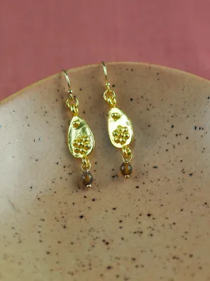 Embossed Flower Cocoon Earrings