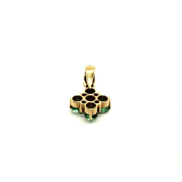 Emerald And Diamond Floral Pendant Ad No.0513