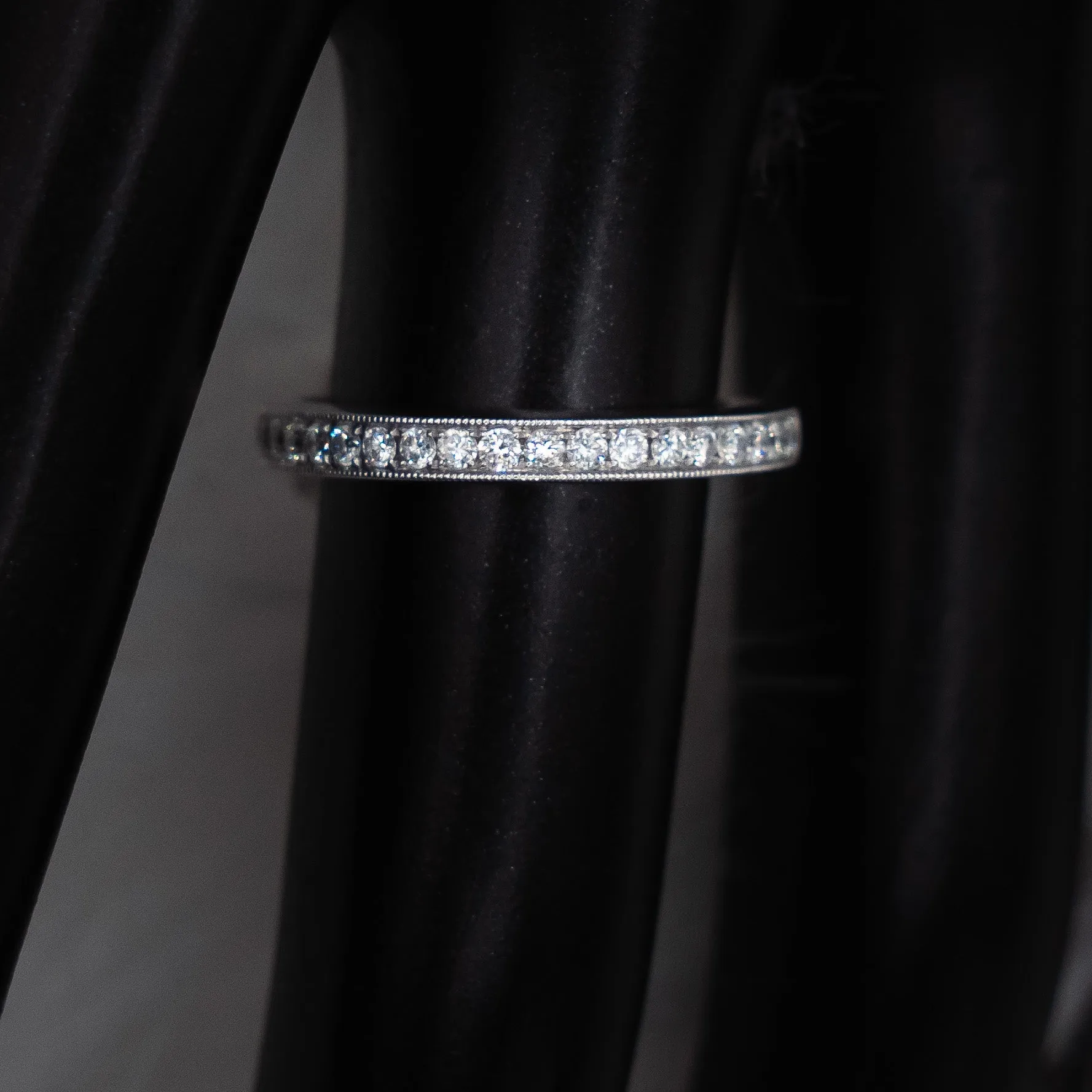 Eternity Engagement Ring 18K White Gold With Diamonds / 3gr / Size 6.6