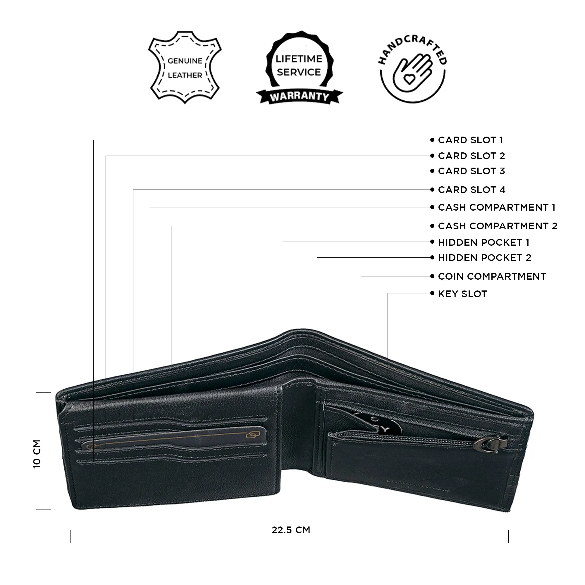 Ethan | Bifold Men’s Leather Wallet | Colour: Black