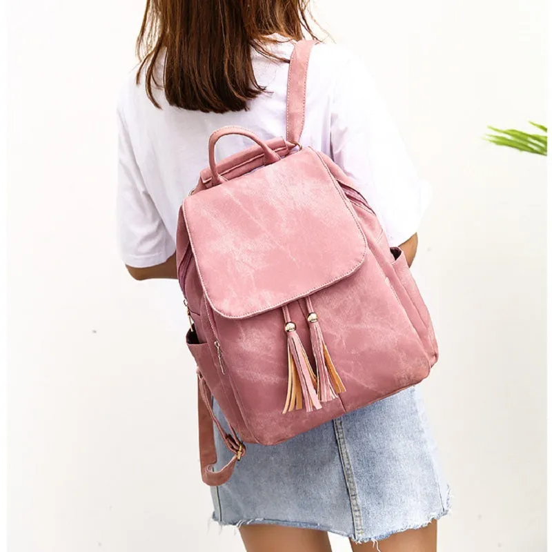Fashion Tassel PU Leather Backpack