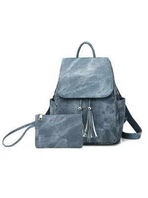 Fashion Tassel PU Leather Backpack