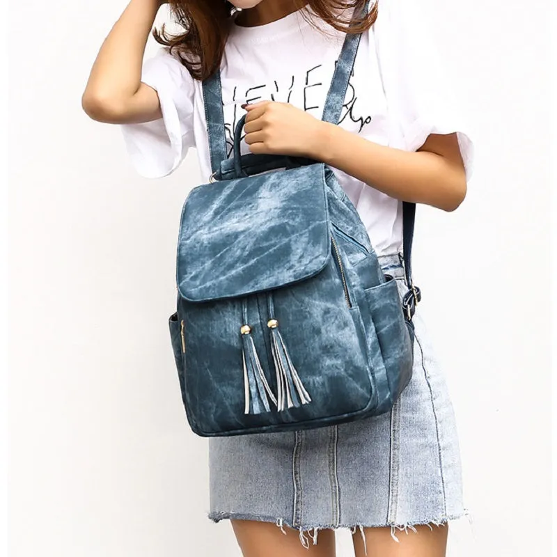 Fashion Tassel PU Leather Backpack