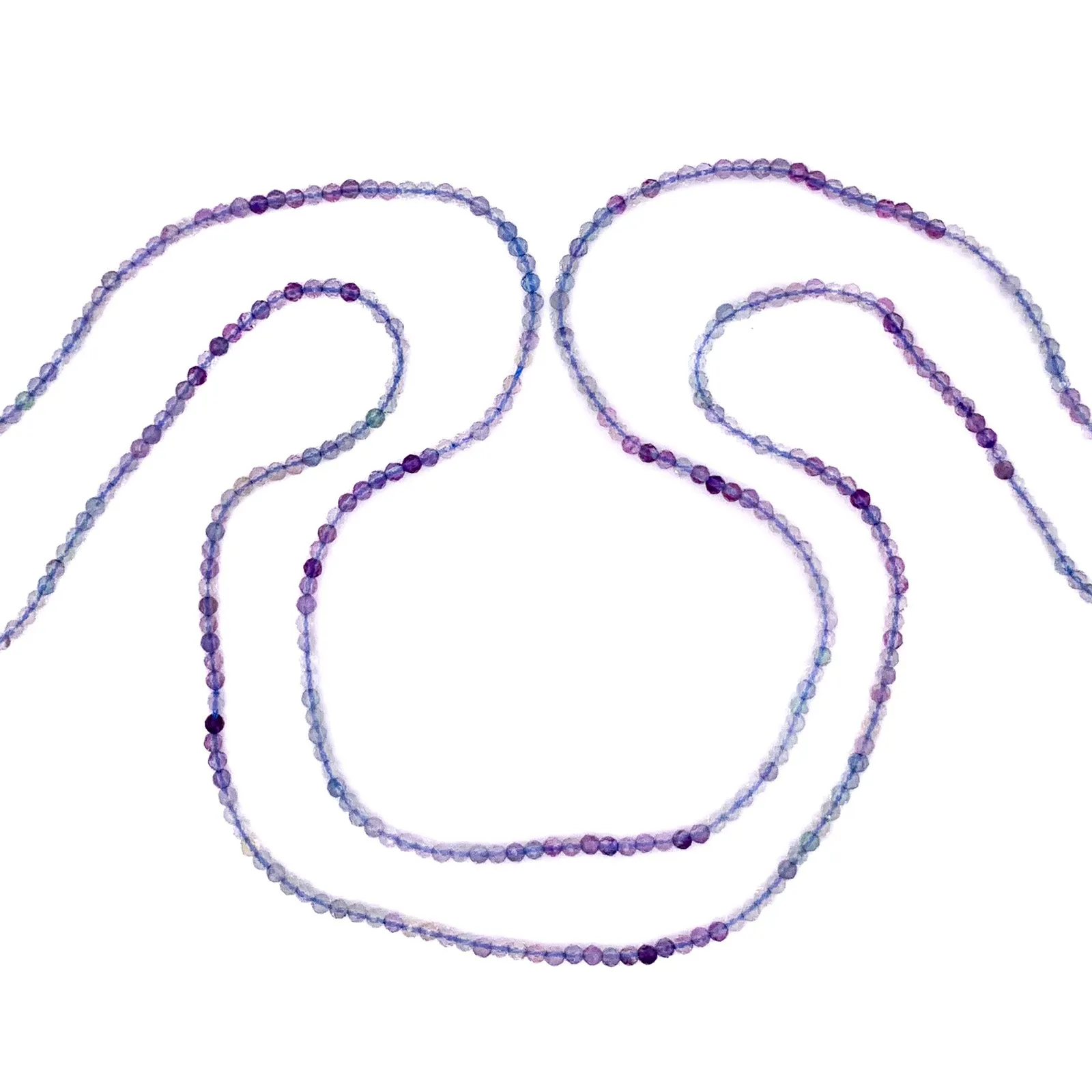 Fluorite AAA 2mm Faceted Round Bead Strand